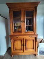 Schitterende massief eiken buffetkast, met geslepen glas, Ophalen, 100 tot 150 cm, 200 cm of meer, 25 tot 50 cm