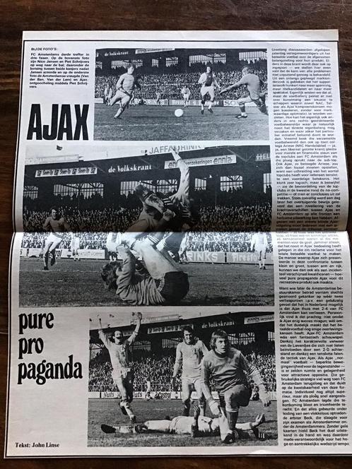 Voetbal artikel FC Amsterdam Ajax februari 1975, Verzamelen, Sportartikelen en Voetbal, Gebruikt, Ajax, Ophalen of Verzenden