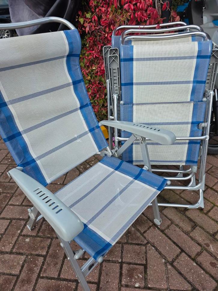 4 Dukdalf Inklapbare Campingstoelen, Tuin en Terras, Tuinstoelen, Gebruikt, Aluminium, Inklapbaar, Ophalen