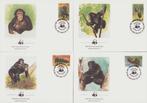 WWF set van 4 enveloppen v/d Chimpansee, Ophalen of Verzenden, Gestempeld, Dier of Natuur