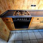 Jaren 80 Keuken incl fornuis en electrische oven, Kunststof, Gebruikt, Enkelwandige keuken, Bruin