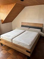 Bed met spiraalbodem compleet, Ophalen, Verstelbaar, Bruin, 200 cm