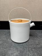 Witte theepot met houten deksel - Nieuw, Ophalen of Verzenden, Nieuw