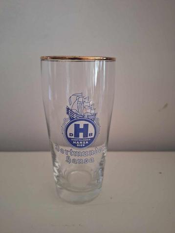 Dortmunder Hansa Bierglas met gouden rand  beschikbaar voor biedingen