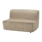 2-persoons Ikea Lycksele slaapbank met beige hoes, Ophalen, Gebruikt, Beige, Tweepersoons