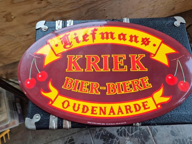 Oudenaarde Kriek Bier Reclamebord, Verzamelen, Merken en Reclamevoorwerpen, Gebruikt, Reclamebord, Ophalen of Verzenden