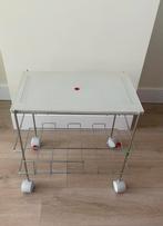 Vintage tafel platenspeler vinyl wieltjes bijzettafel draad, Vintage, retro, Minder dan 55 cm, Gebruikt, Metaal of Aluminium