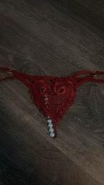 Rode string met parels en hartjes nieuw maat S, Ophalen of Verzenden, Rood, String