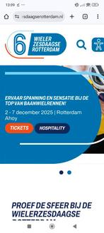 2 kaarten Wieler Zesdaagse Rotterdam Zondag Vak AD Rij 8, Twee personen, Overige soorten