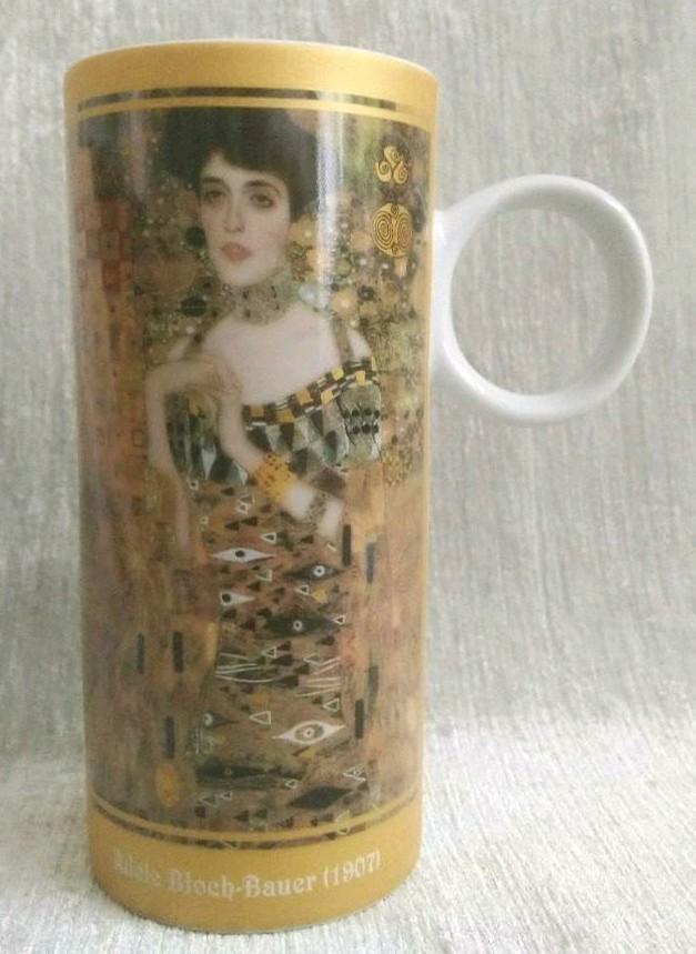 Mok Adèle Bloch-Bauer portret, Gustav Klimt 15 cm hoog, Huis en Inrichting, Keuken | Servies, Zo goed als nieuw, Overige typen