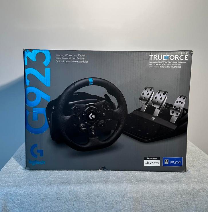 Logitech G923 TRUEFORCE! In doos., Spelcomputers en Games, Spelcomputers | Sony PlayStation Consoles | Accessoires, Zo goed als nieuw