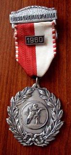 Eremedaille, jaarmeesterschap Schuttersfeest 1960, Zwitserl., Postzegels en Munten, Penningen en Medailles, Verzenden, Overige materialen