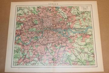 Antieke kaart - Londen en omgeving - Circa 1900 beschikbaar voor biedingen