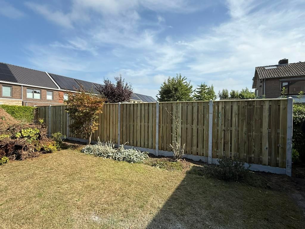 Grenen hout-beton schutting vanaf €100,- pm incl montage, Tuin en Terras, Schuttingen, Nieuw, Hout, 1 tot 2 meter, Ophalen