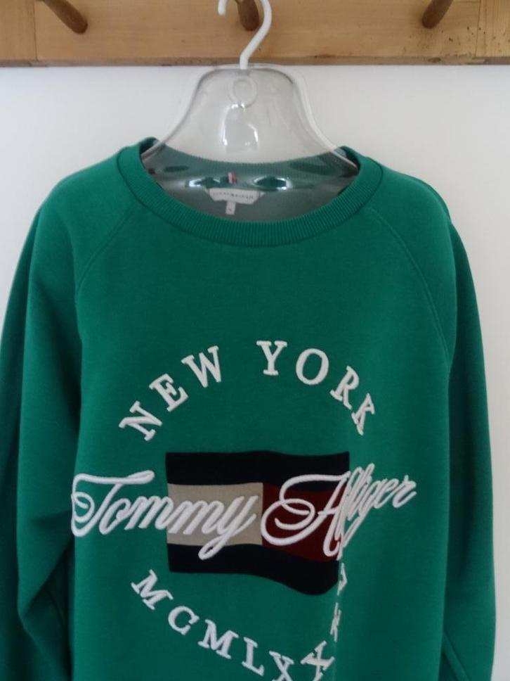 TOMMY HILFIGER SWEATER MT XL, Kleding | Dames, Truien en Vesten, Zo goed als nieuw, Maat 46/48 (XL) of groter, Groen, Verzenden