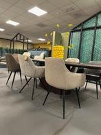 6x stoel grijs en bruin - luxe eetkamerstoelen - stoelen mix, Ophalen, Bruin, Nieuw, Stof