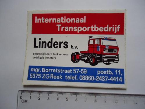 sticker oud LINDERS bv Reek truck transport tankvervoer retr, Verzamelen, Stickers, Zo goed als nieuw, Bedrijf of Vereniging, Verzenden
