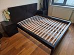 MALM IKEA bedframe 160x200cm donkerbruin + lattenbodem, Ophalen, Tweepersoons, Zo goed als nieuw, 160 cm