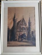 Den Haag, Binnenhof. Gesigneerde litho. 66/87 cm. Ca 1900, Antiek en Kunst, Ophalen