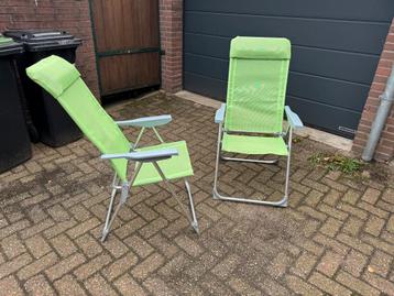 2x campingstoel met verstelbare rugleuning beschikbaar voor biedingen