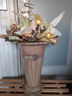 Grote vaas met kunstbloemen en lichtjes, Ophalen, Zo goed als nieuw