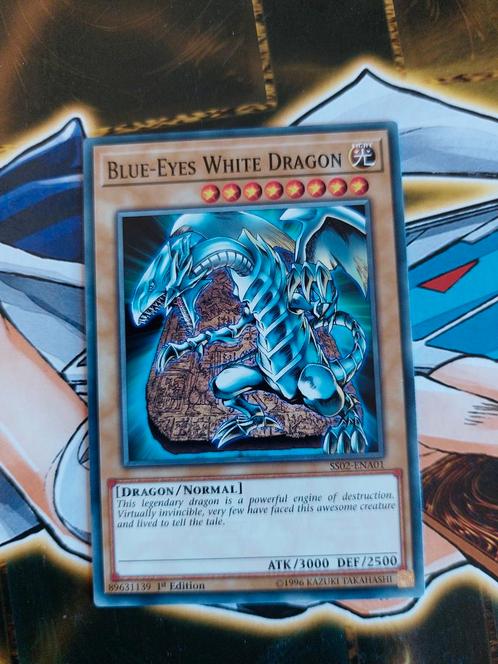 Yugioh Blue-eyes white dragon ss02-ena01 first edition, Hobby en Vrije tijd, Verzamelkaartspellen | Yu-gi-Oh!, Zo goed als nieuw
