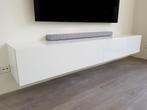 Compleet Hoogglans wit zwevend tv-meubel Slide 150 MONTAGE, Nieuw, Minder dan 100 cm, 25 tot 50 cm, 100 tot 150 cm