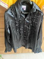 Zwart overhemd met ruches - nieuw L, Maat 52/54 (L), Carnaval, Nieuw, Ophalen of Verzenden