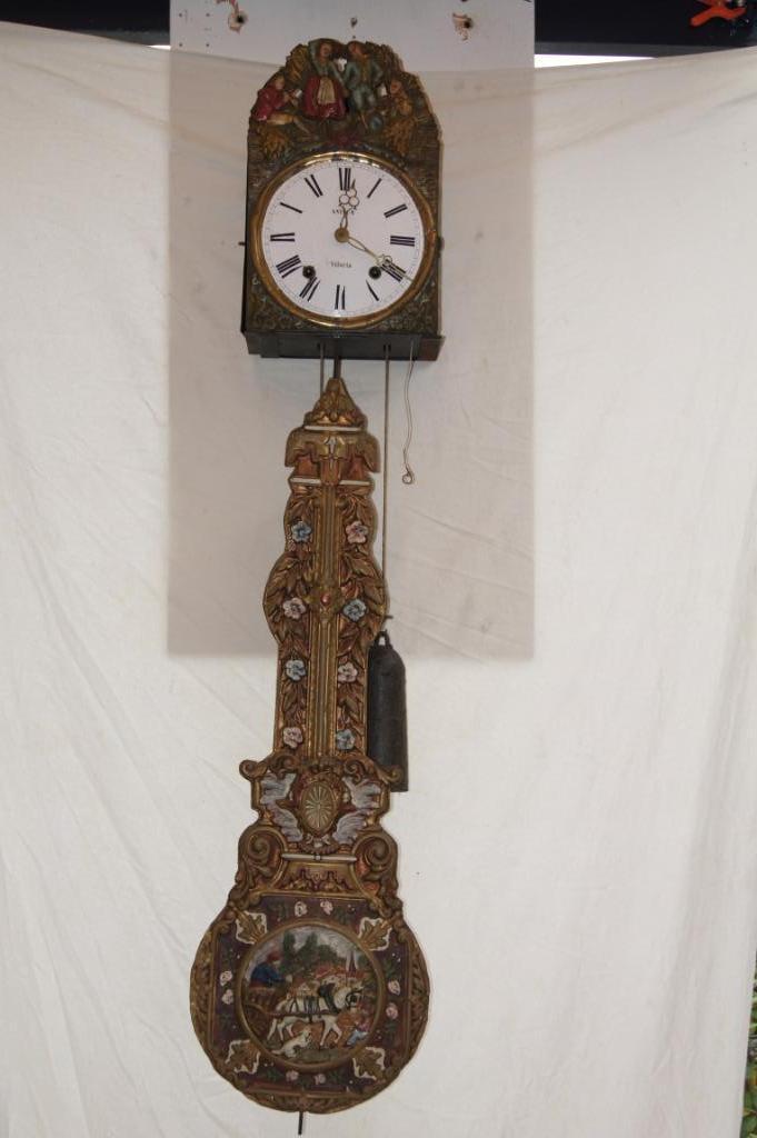 Comtoise met bloemslinger, Antiek en Kunst, Antiek | Klokken, Ophalen of Verzenden