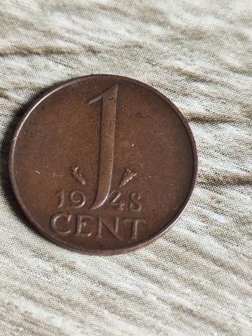 Wilhelmina cent 1948 beschikbaar voor biedingen