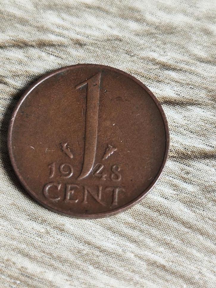 Wilhelmina cent 1948, Postzegels en Munten, Munten | Nederland, 1 cent, Koningin Wilhelmina, Ophalen