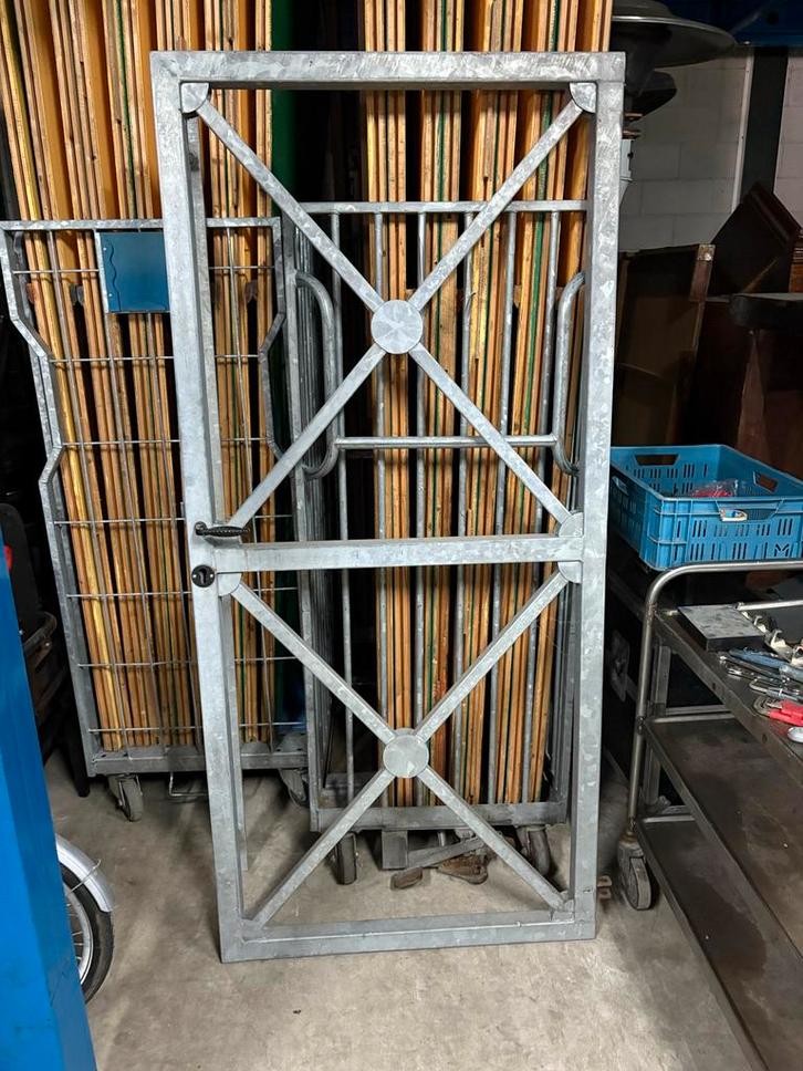 Stevig Verzinkt Stalen Poort, Doe-het-zelf en Verbouw, Deuren en Horren, Zo goed als nieuw, Buitendeur, Minder dan 200 cm, 80 tot 100 cm