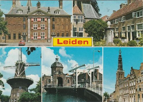LEIDEN Gravenstein Molen Morspoort Hofje Kerk, Verzamelen, Ansichtkaarten | Nederland, Ongelopen, Zuid-Holland, 1980 tot heden