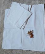 5 VINTAGE DAMAST STOF DEKDPREITJES DIV.AFMETINGEN, Ophalen of Verzenden, Zo goed als nieuw, Wit, Tafelkleed of Tafelzeil