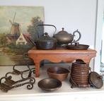 Antiek brons allerlei keukengerei. Koffiepotten, Ophalen of Verzenden