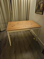 Tafel - Bruin blad, witte poten - 118x74x73 cm, Huis en Inrichting, Tafels | Eettafels, Ophalen of Verzenden