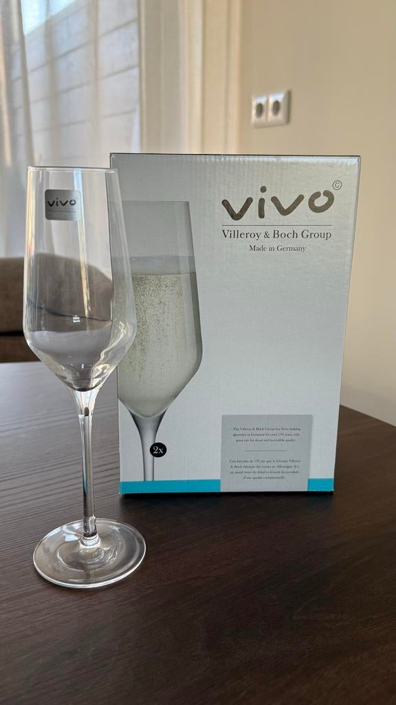 Vivo Villeroy & Boch Champagneglazen - Nieuw in doos, Ophalen of Verzenden, Nieuw, Bierglas