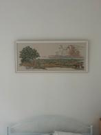 Geborduurd schilderij met oud Hollands landschap, Antiek en Kunst, Ophalen