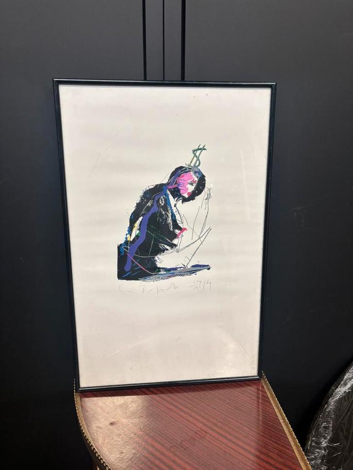 Abstract kunstwerk gesigneerd, Antiek en Kunst, Kunst | Schilderijen | Abstract, Ophalen of Verzenden