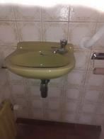 Vintage wastafel 36 breed licht groen, Doe-het-zelf en Verbouw, Sanitair, Ophalen of Verzenden, Zo goed als nieuw, Wastafel