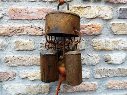 Windgong met 4 bellen en een houten kraal, Antiek en Kunst, Curiosa en Brocante, Ophalen of Verzenden