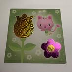 Enkele kaart met glitter folie gabby’s dollhouse 4, Ophalen of Verzenden, Zo goed als nieuw, Overige thema's