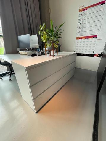 Ladekast met 6 lades, wit, 160x48cm