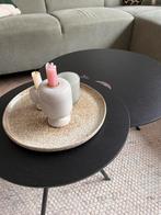 Set van 2 salontafels zwart Goossens, Huis en Inrichting, Tafels | Salontafels, Ophalen, 50 tot 100 cm, Rond, Zo goed als nieuw