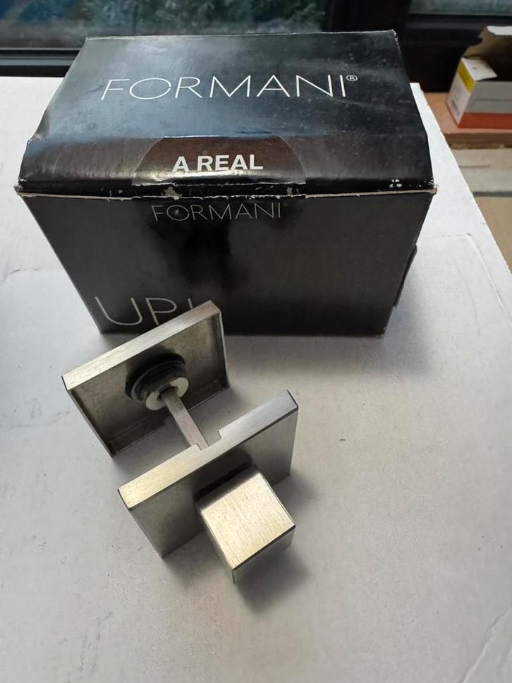 Formani toiletgarnituur Basic Square, Doe-het-zelf en Verbouw, Hang- en Sluitwerk, Nieuw, Slot, Rvs, Ophalen of Verzenden