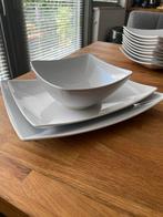 Rechthoekig Wit Servies - 30 Delig, Ophalen, Zo goed als nieuw, Bord(en), Effen