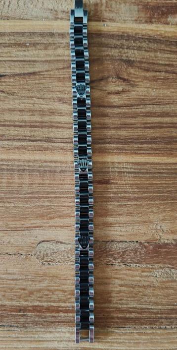 Rolex Crown Armband Stainless Steel Zilver/ Zwart beschikbaar voor biedingen