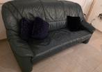Bank driezitsbank zuiver leer, Ophalen, Gebruikt, Leer