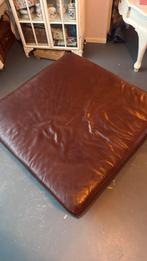 leren poef in chocolade bruin., Ophalen, Gebruikt, Vierkant, 75 tot 100 cm