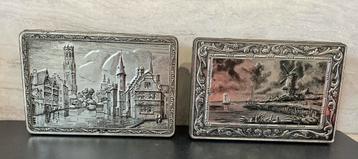 Vintage 2 Oude Zilverkleurige Koekblikken. CBC en Victoria B beschikbaar voor biedingen